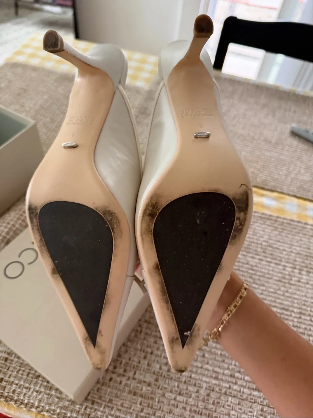 Tony Bianco Cream Pointed-Toe Bow Slip-On Heels - Picture 6 of 10